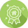 Illustration of a home with a ribbon