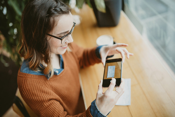 Taking a photo of a check with a smart phone