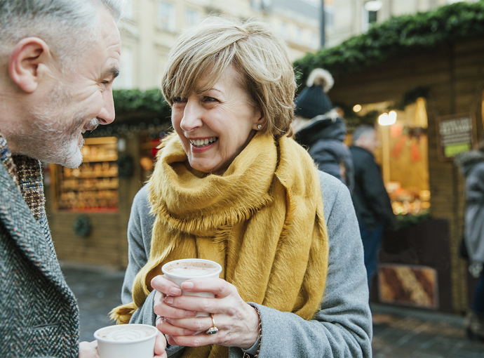 Couple enjoying coffee