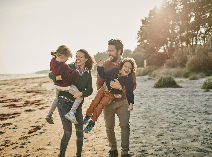 Family on the beach