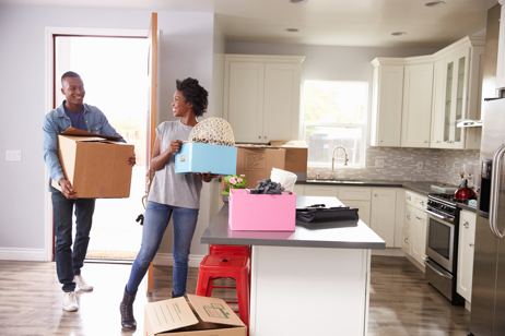 Couple moving into their new home