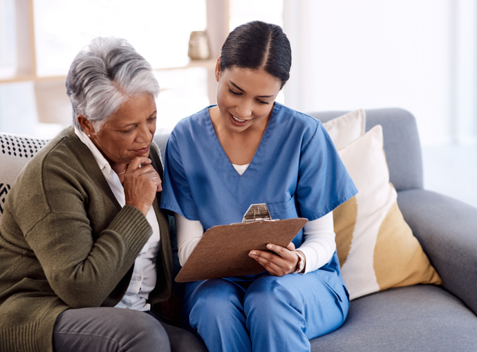 Nurse meeting with female