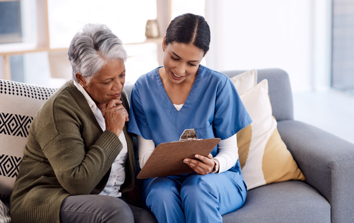 Nurse meeting with female