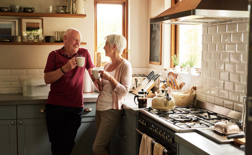 Older couple in their kitchen