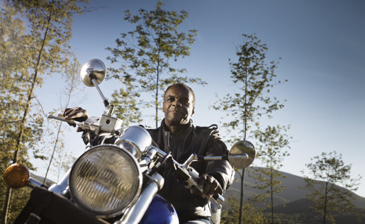 Man riding a motorcycle