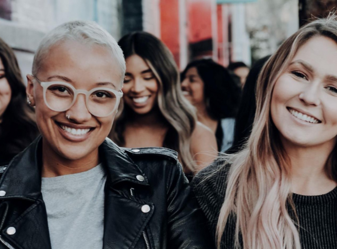 Women looking right into the camera